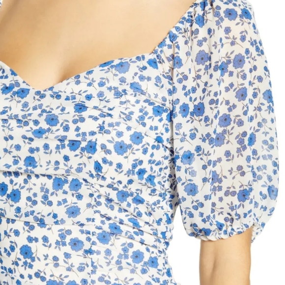 All in favor Sasha ruched floral mini dress - Picture 5 of 16